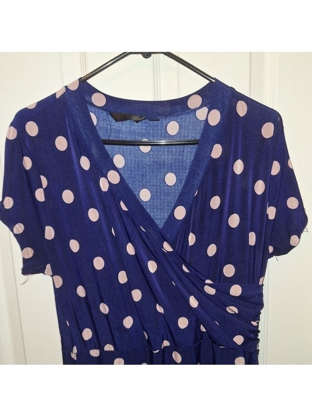 Blue Polka Dot Maxi Dress Large - Picture 2 of 8